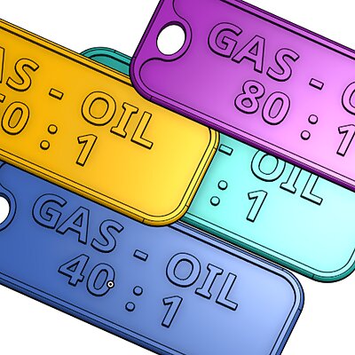 Gas  Oil Ratio Tags various for Fuel Containers