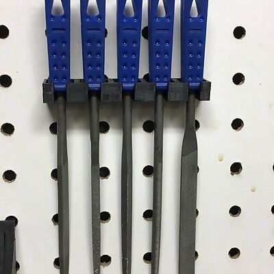 Small hand file set holder for pegboard