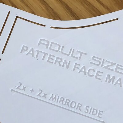 Pattern for DIY cloth face mask