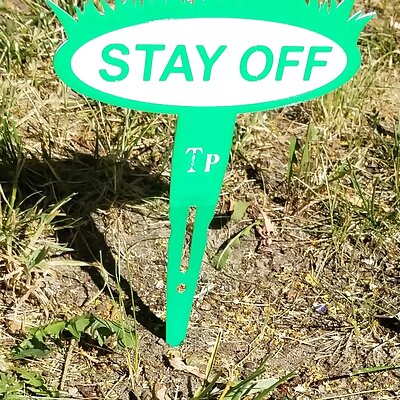Stay off the grass lawn stake