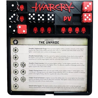 Warcry panel  Consola de juego y administrador de dados