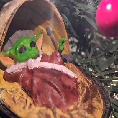 Baby Yoda in Crib Christmas Ornament  Mandalorian  No Support!