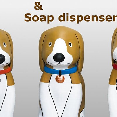 Dog shaped coin bank and soap dispenser