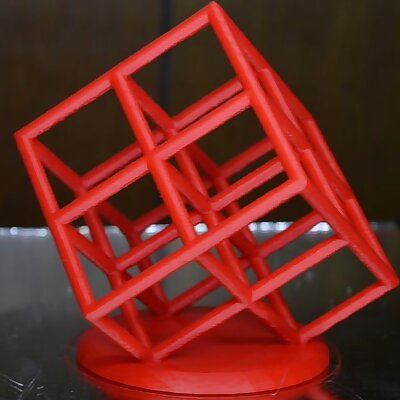 Lattice Cube 3D Printer Torture Test Overhangs and DualExtrusion
