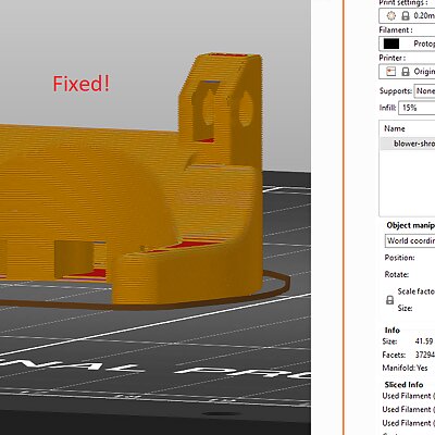 MK3s blower shroud remix without support arm thickened