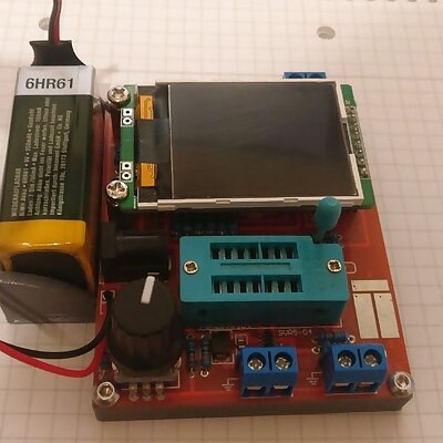 Component tester backside with battery holder