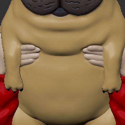 MonchiDerpy Pug from Connected STL for 3D Printing