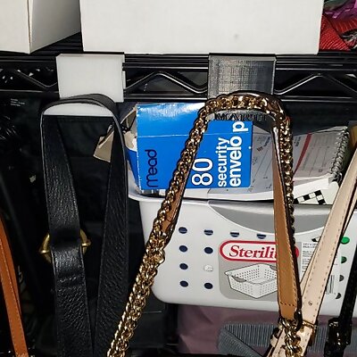 My wire rack shelf purse holder