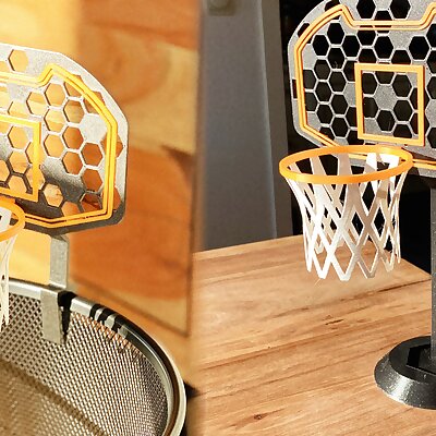 Tiny Basketball basket with table stand and bin mount