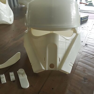 Rogue One ShoreTrooper Helmet Split to fit Smaller 3D Printer