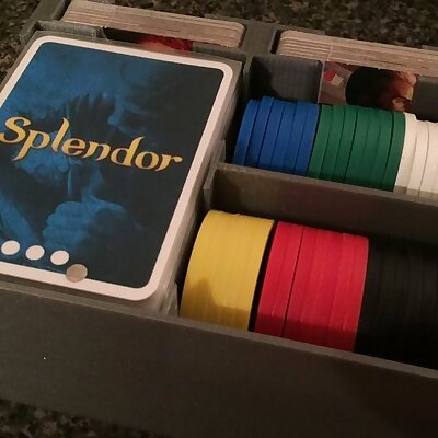 Splendor game organizer with support for sleeved cards and promo cards