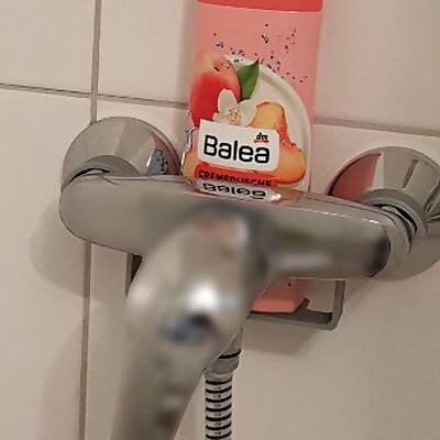 Almost invisible shower gel bottle holder