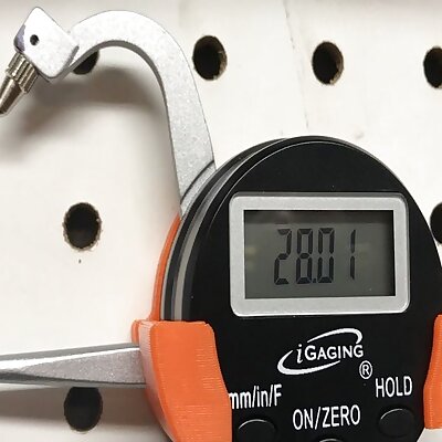 Pegboard holder for digital thickness gauge