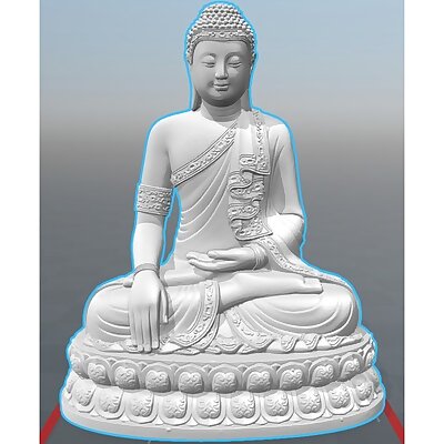 Thailand Buddha Lower Poly count and flat bottom