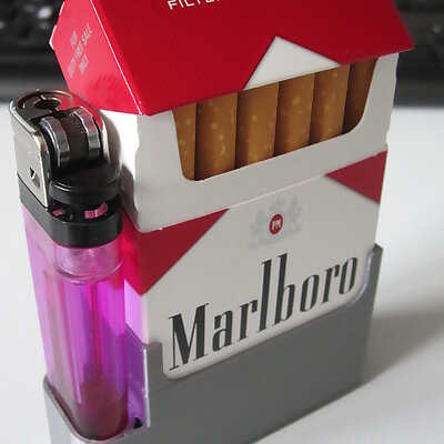 Cigarette pack  lighter holder