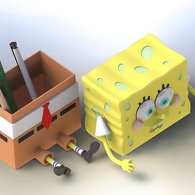 Cute SpongeBob SquarePants pen container