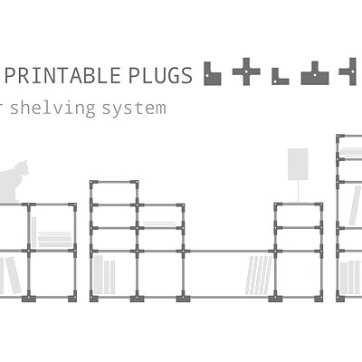3D printable plugs for shelving system