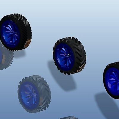Printable wheel for rc cars with rim and mold for the rubber