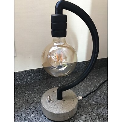 Concrete base desk lamp