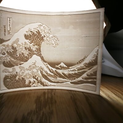 the great wave lithophane