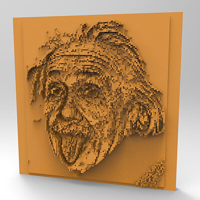 Minecraft 3DPrinting Art Tile  Albert Einsteins Face