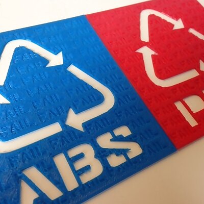 ABS and PLA Recycle Signs