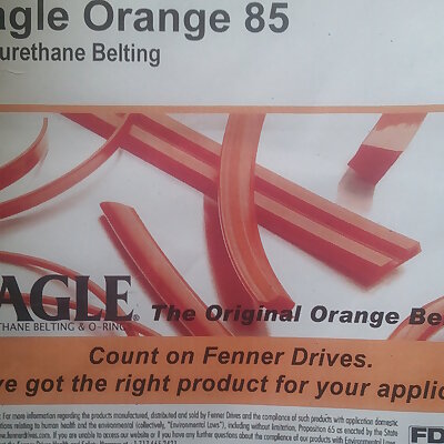 Printing in Polyurethane Rubber using Fenner Drives Eagle Orange