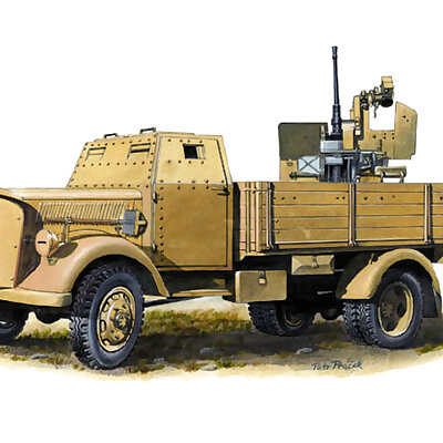 Opel Blitz armoured cab flak truck