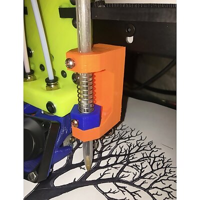 Pen Plotter Mount with Spring for 3D Printer
