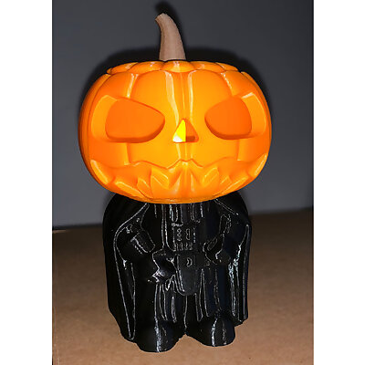 Darth Pumpkin Vader with battery tea light