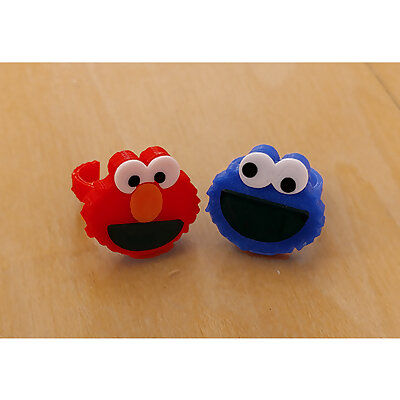 Elmo and Cookie Monster Rings  Party Favors