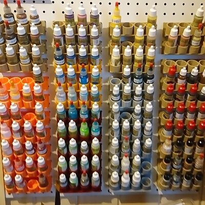 Pegboard paint bottle holder v 9