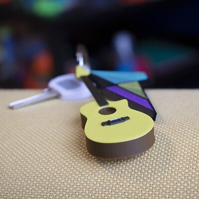 MultiColor Guitar Keychain