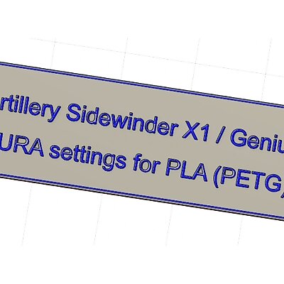 Artillery Sidewinder X1  Genius CURA settings