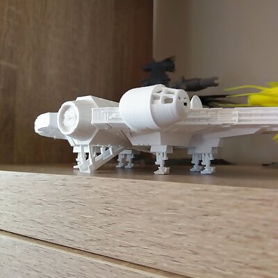 Millennium Falcon with landing gear and boarding ramp
