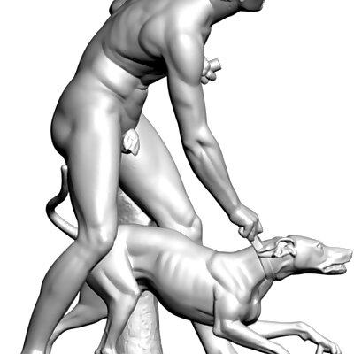 3D Scan of statue titled Hunter And His Dog