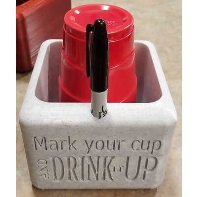 Red Solo Cup Holder with Marker