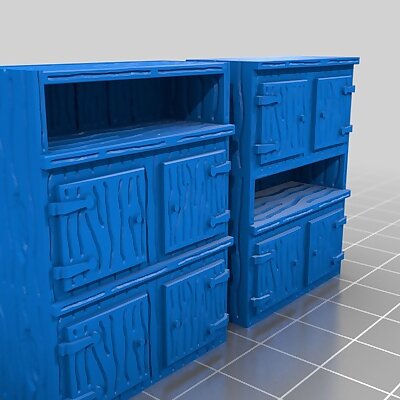 Two Wooden cabinets for 28 mm