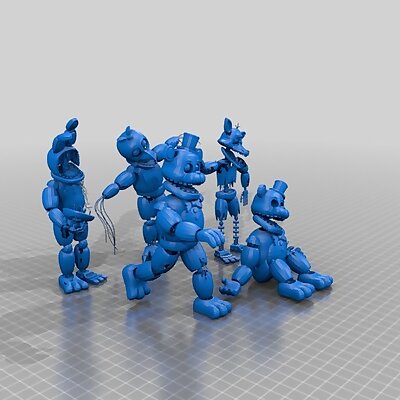 FNaF Withered set of animatronics for 3D Printing