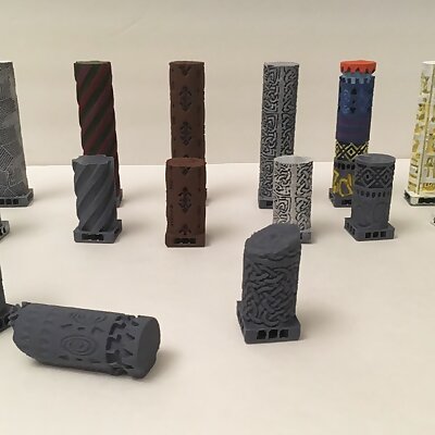 Six Miniature Column Designs Two Heights