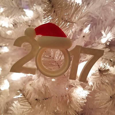 2017 Christmas Picture Ornament w Santa Hat