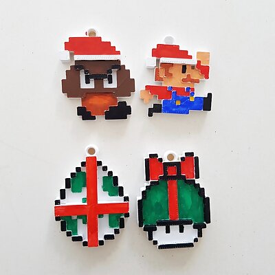Super Mario Christmass Ornaments