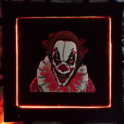 Scary clown board with neonlight