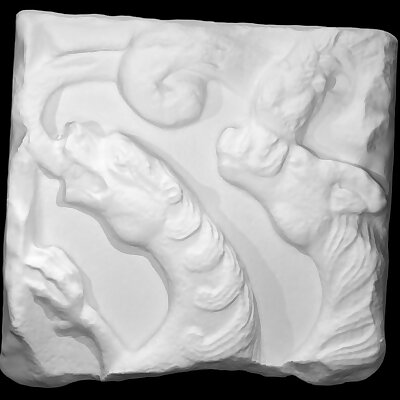 Fragment of dragon and snake
