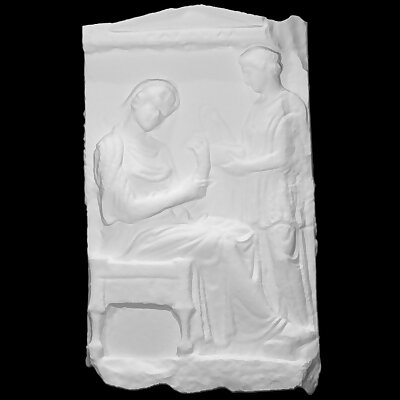 Marble tombstone of a woman