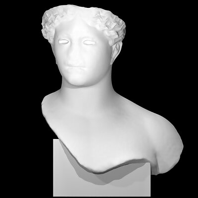 Head and part of the chest of a female statue possibly an acrolith