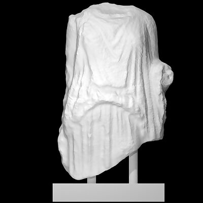 Upper body of a female statue wearing peplos mantle