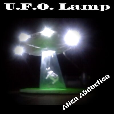 UFO Lamp Alien Abduction Nightlight Oh no not the cow!