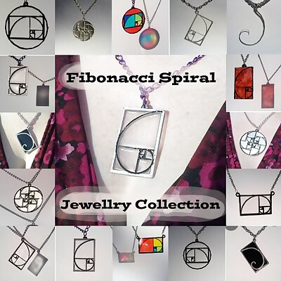 FIBONACCI SPIRAL COLLECTION of jewellery pendants for necklaces earrings bag tags and bracelets The Golden Ratio and the Fibonacci Sequence