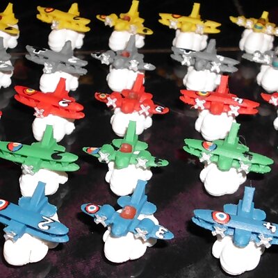 Planes on a cloud for the boardgame LAèropostale
